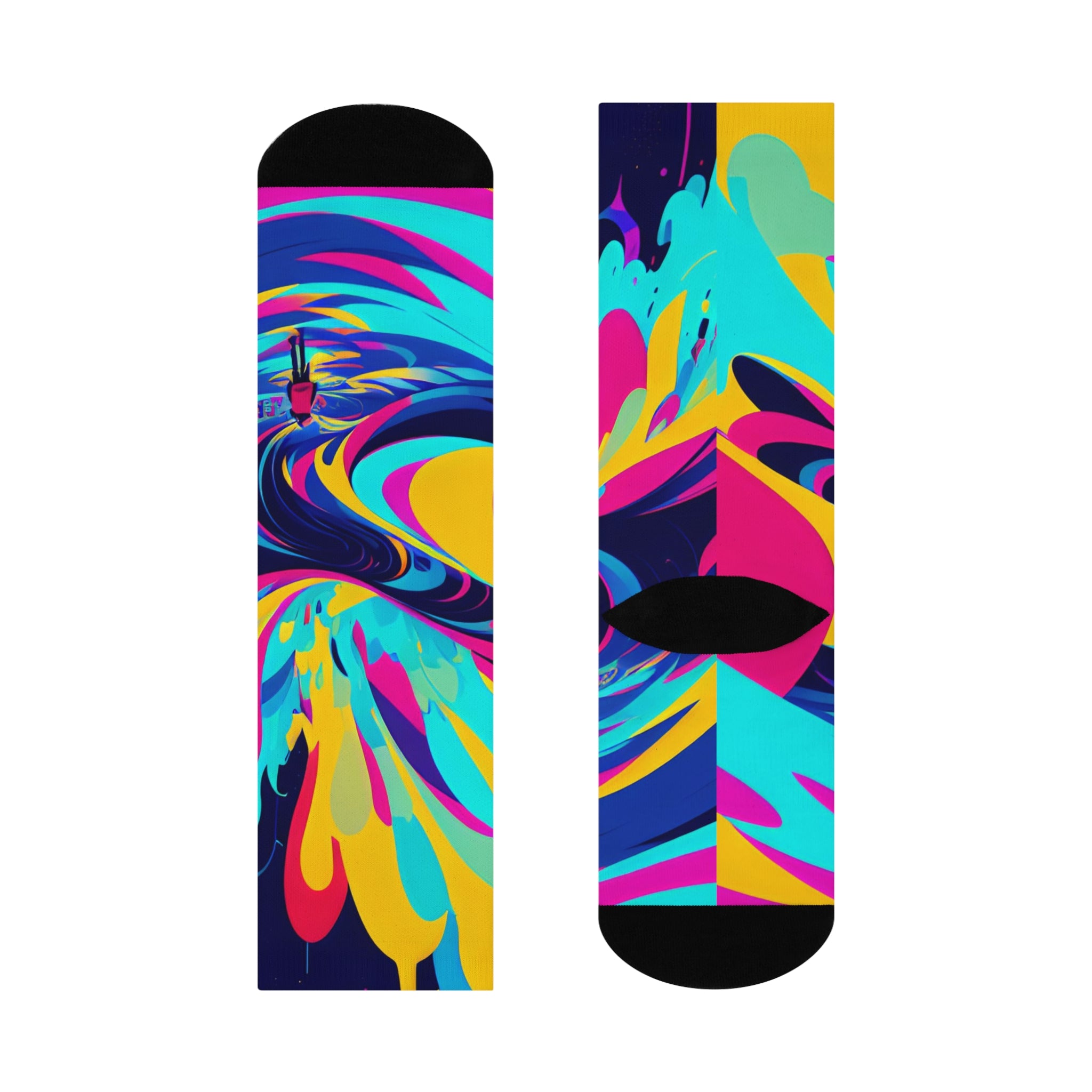 Colorful Fluid Art Long Socks Vibrant Swirl