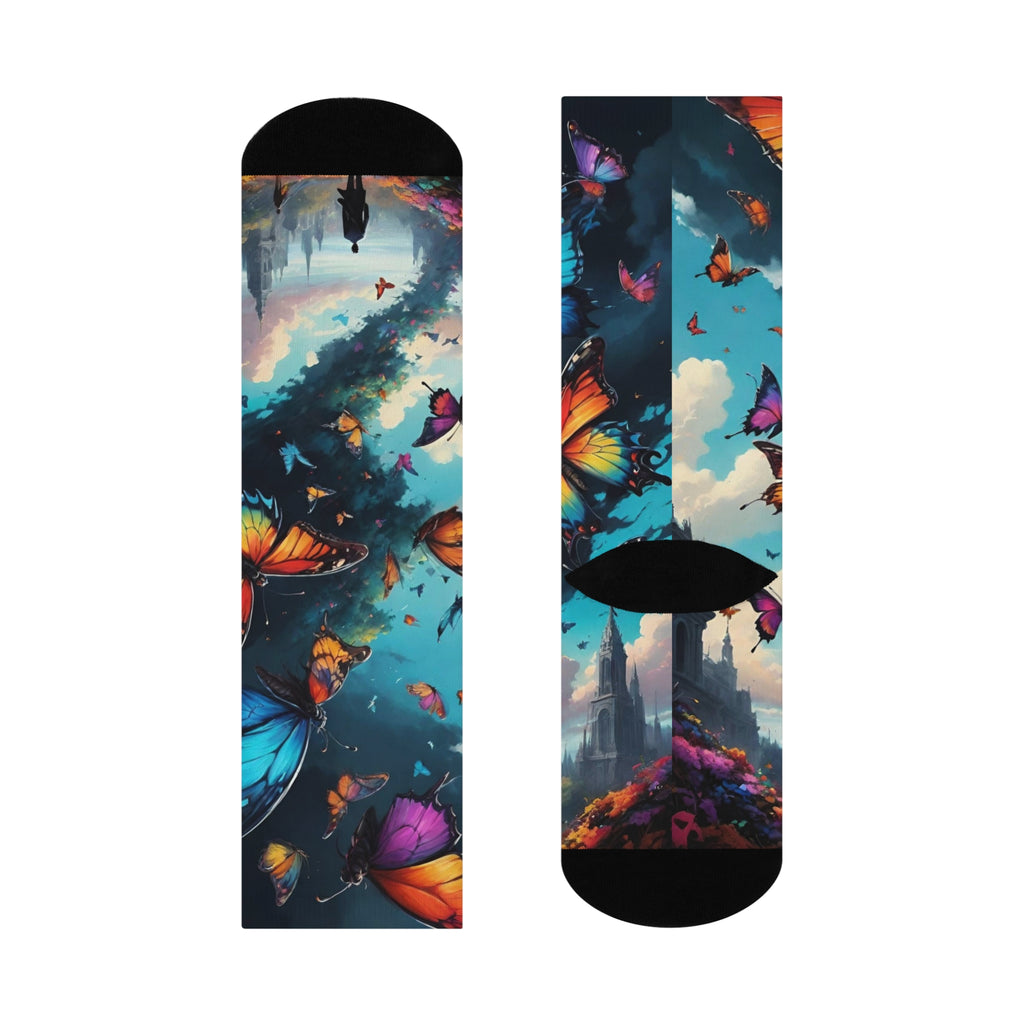 Mystic Butterfly Art Socks- Colorful Night