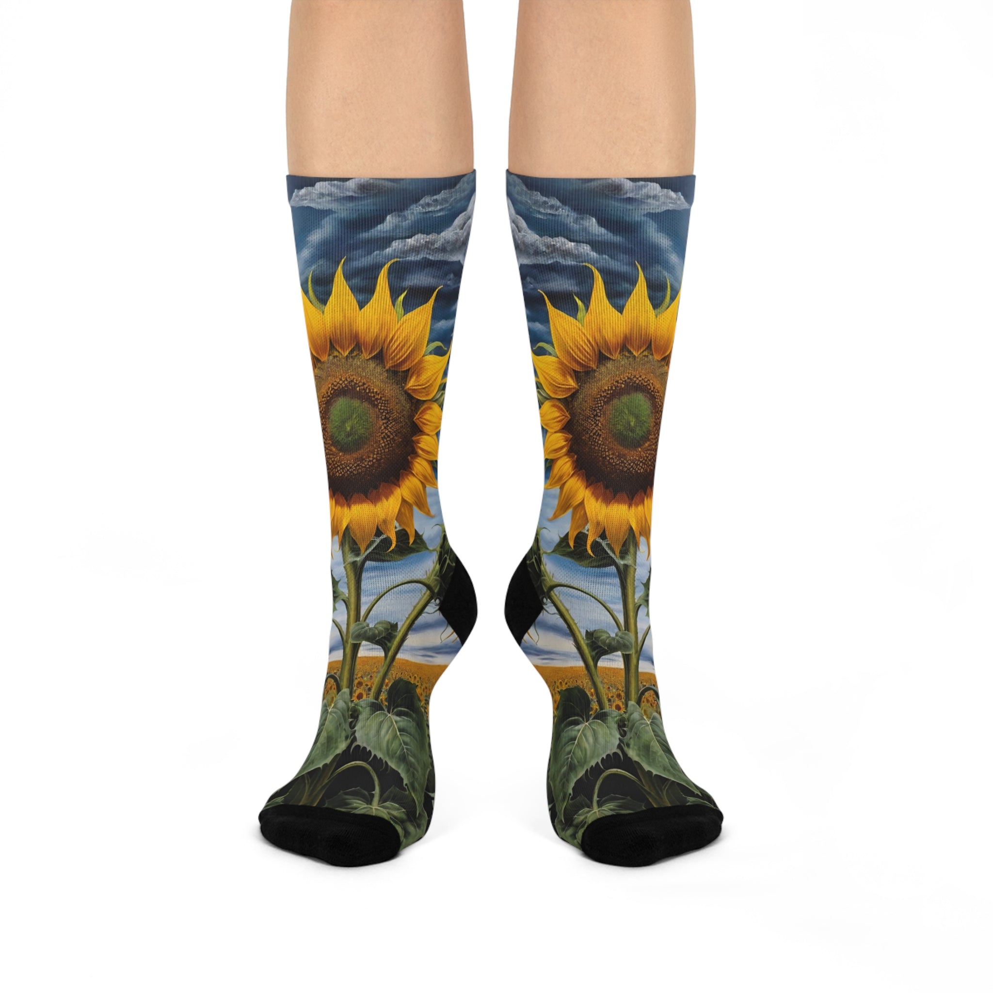 Sunflower Field Crew Socks | Sunflower Artwork Socks