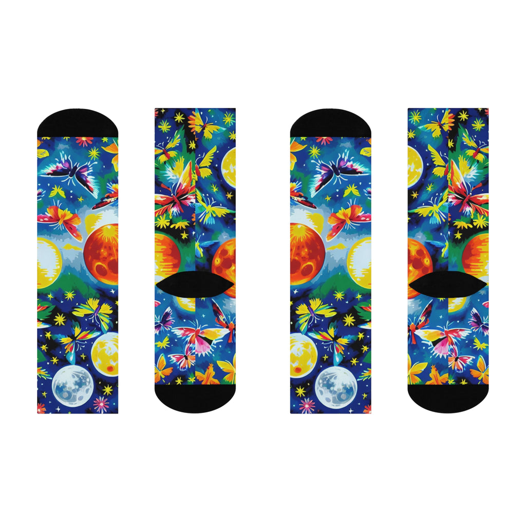 Cosmic Butterfly Knee High Socks Celestial
