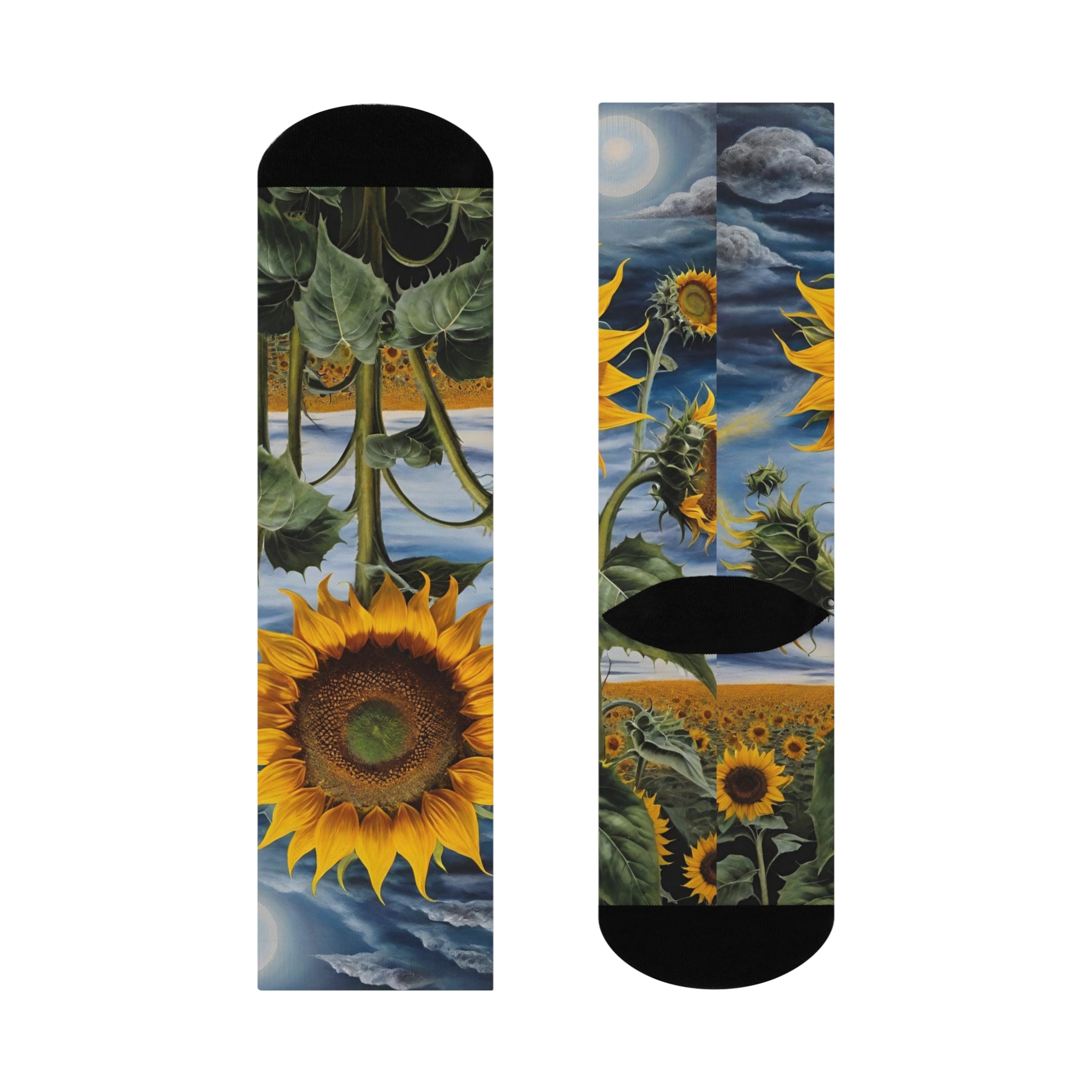 Sunflower Field Crew Socks | Sunflower Artwork Socks