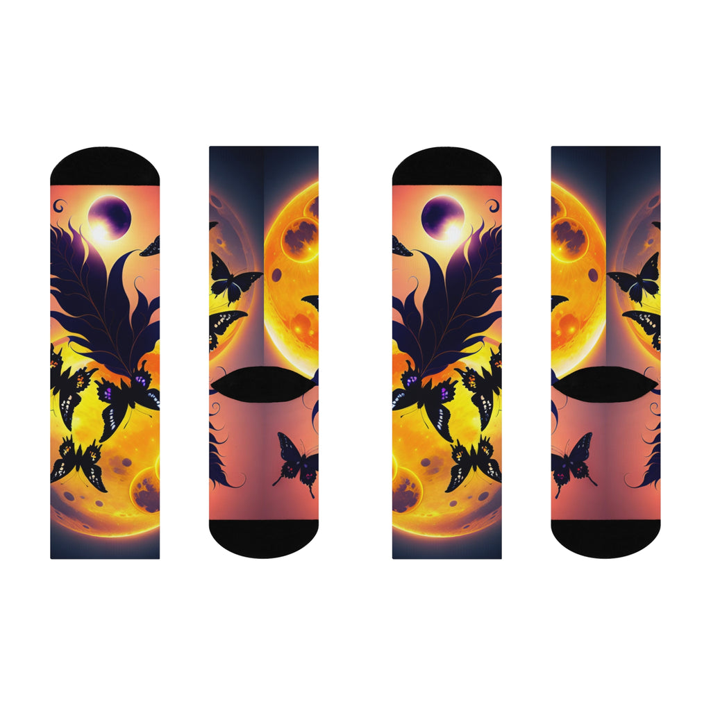 Mystical Lunar Butterfly Knee High Socks