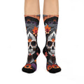 Sugar Skull Catrina Floral Crew Socks | Day of the Dead Calavera Socks