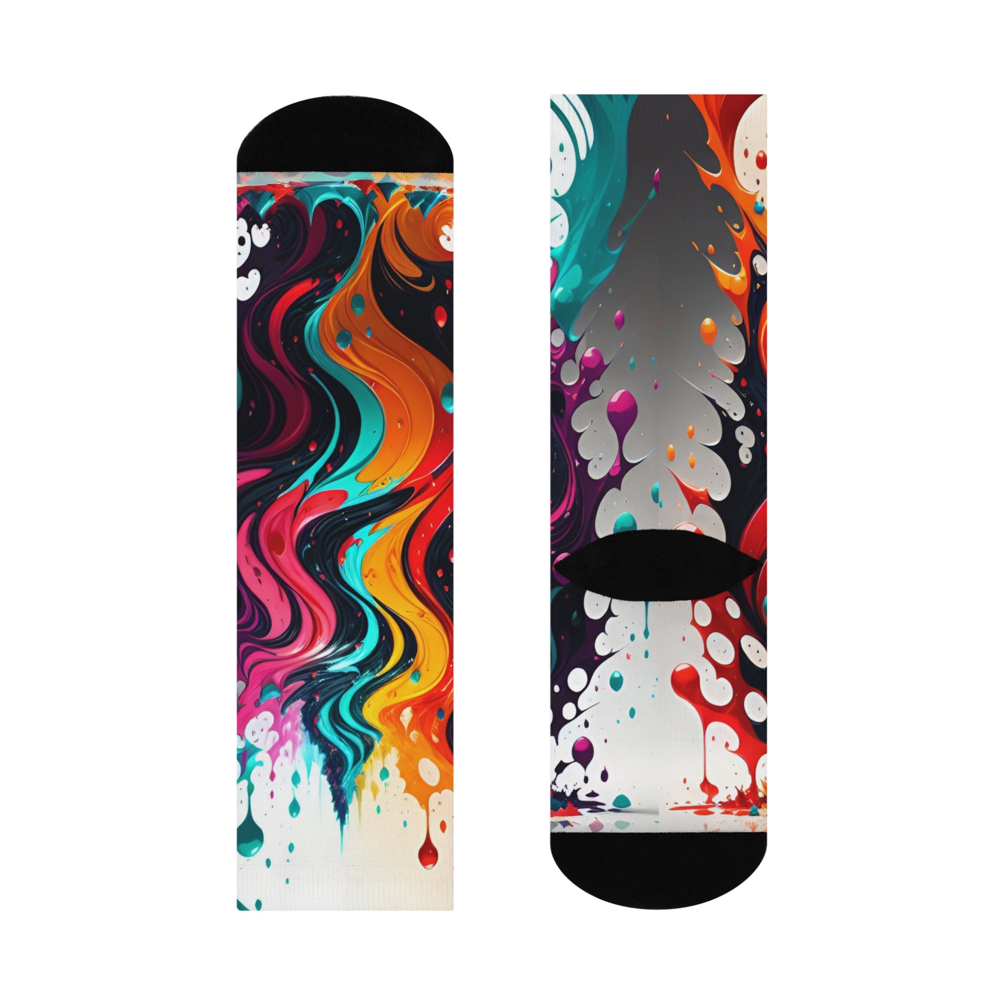 Liquid Chroma Abstract Fluid Art Crew Socks