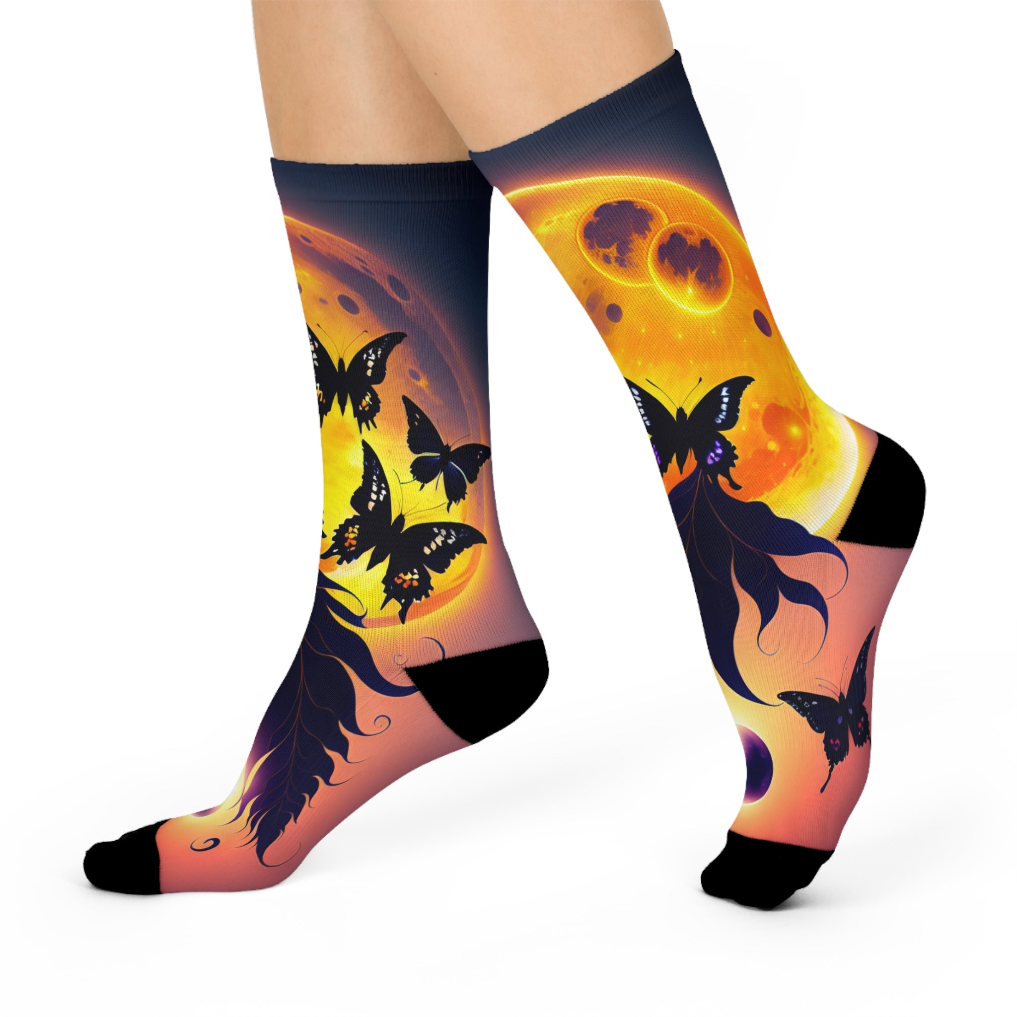 Mystical Lunar Butterfly Knee High Socks