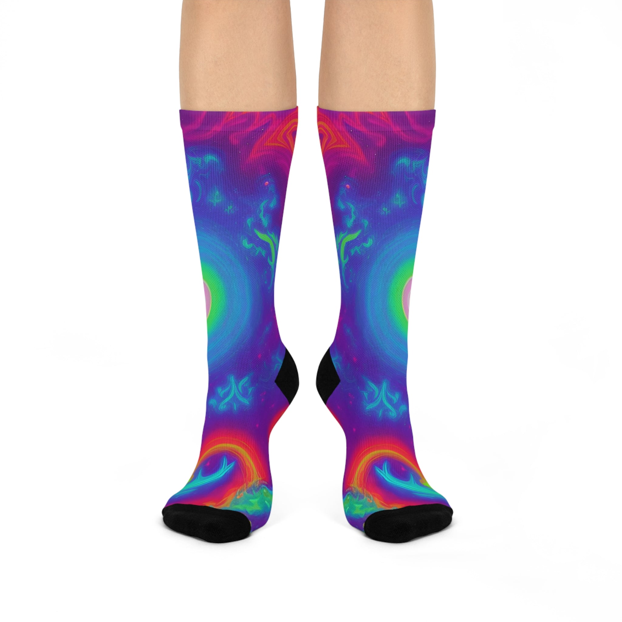 Vibrant  Colorful cosmos Knee High Socks