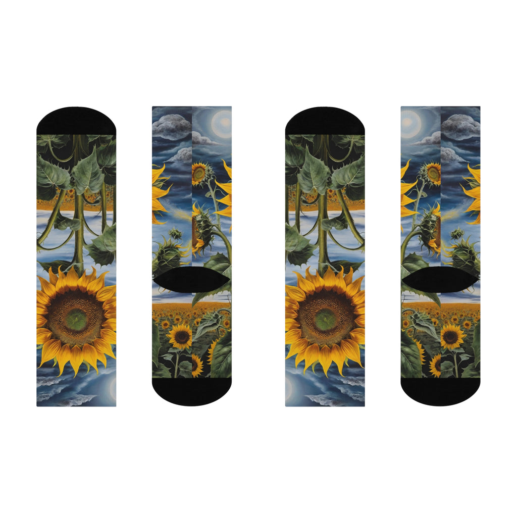 Sunflower Field Crew Socks | Sunflower Artwork Socks