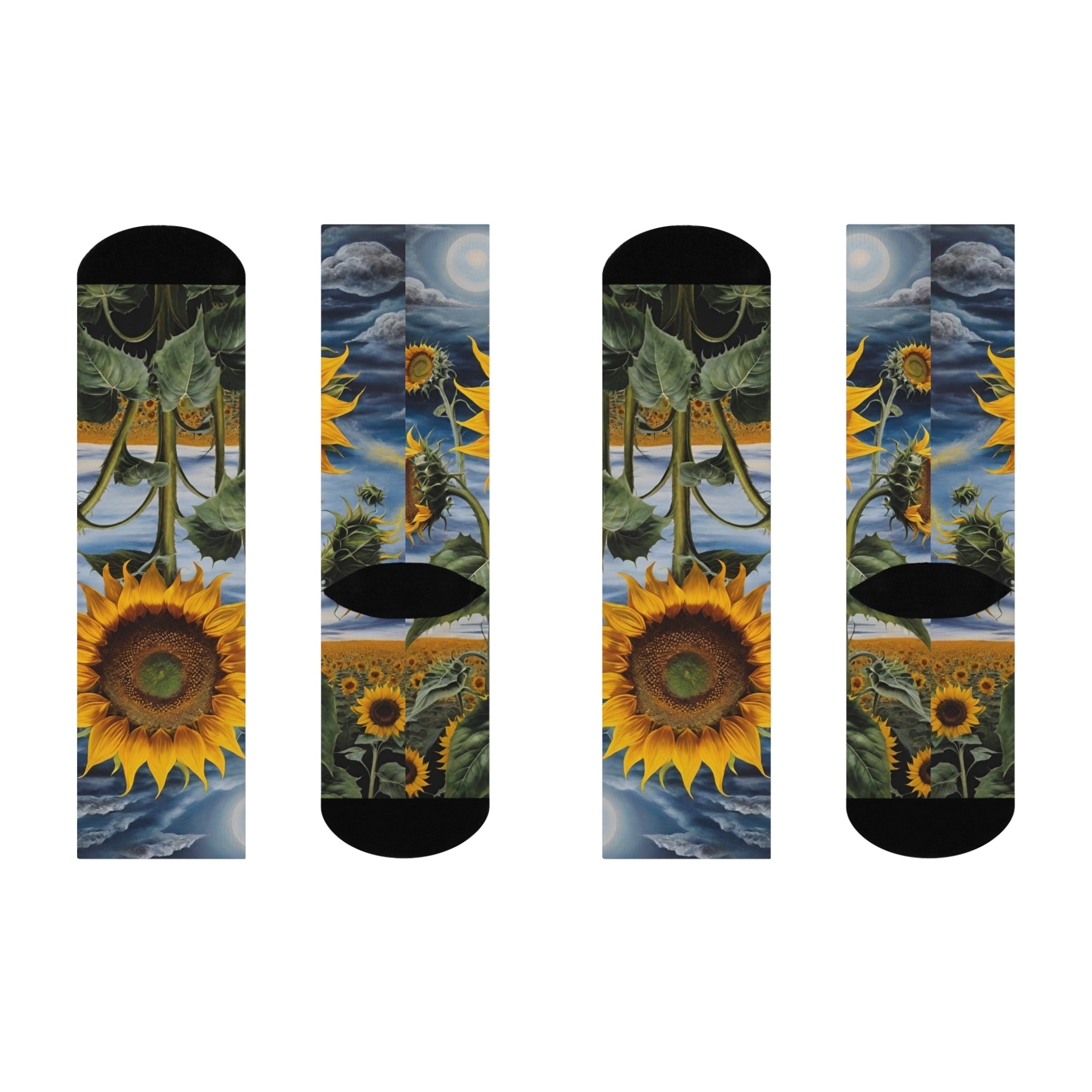 Sunflower Field Crew Socks | Sunflower Artwork Socks