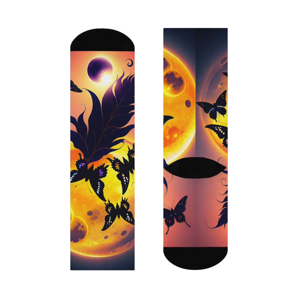 Mystical Lunar Butterfly Knee High Socks