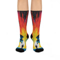 Silhouette Astronaut Explosion Cushioned Crew Socks | Space Galaxy Stars