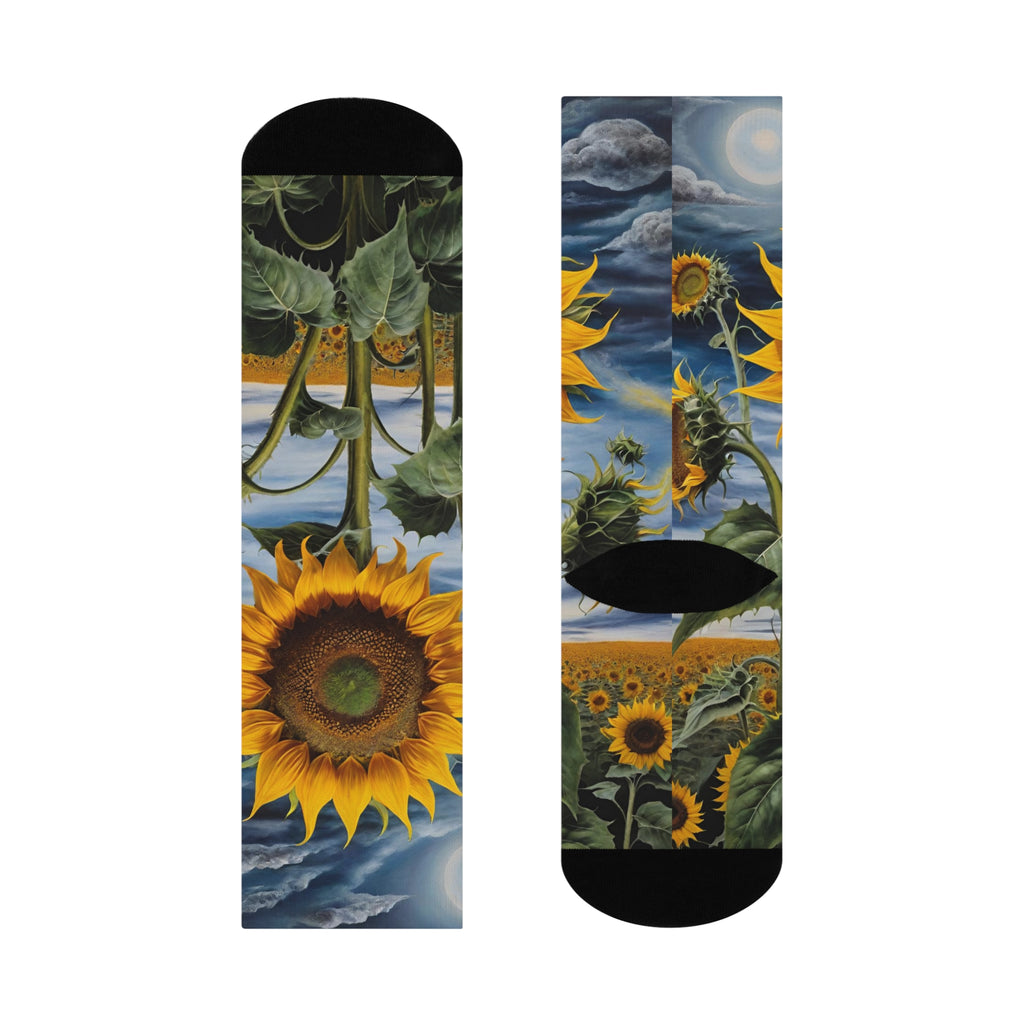Sunflower Field Crew Socks | Sunflower Artwork Socks