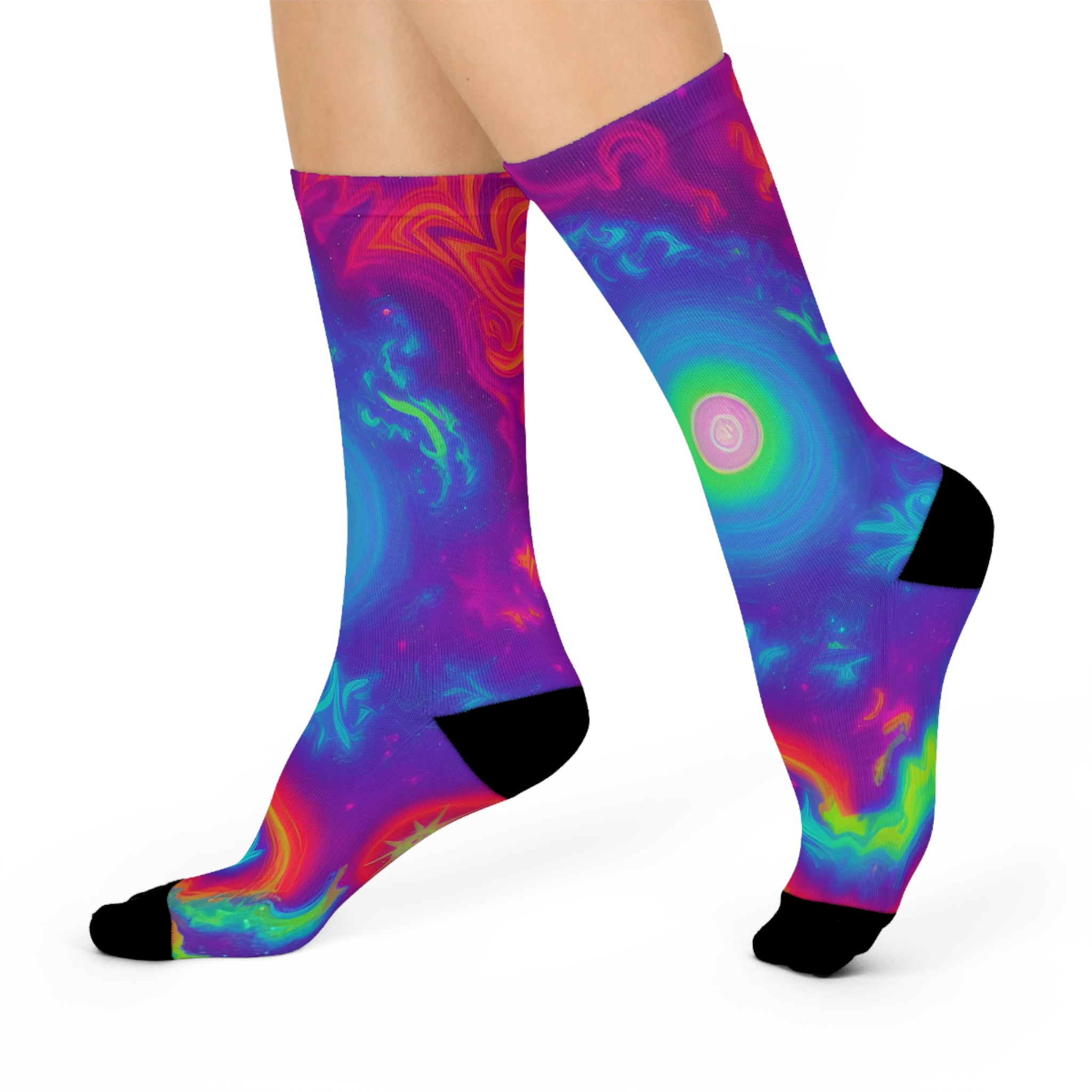 Vibrant  Colorful cosmos Knee High Socks