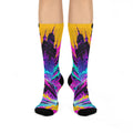 Cyberpunk Synthwave Car Knee High Socks.
