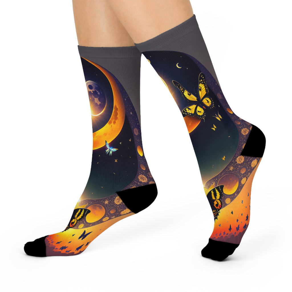 Monarch Butterfly Solar Eclipse Knee High
