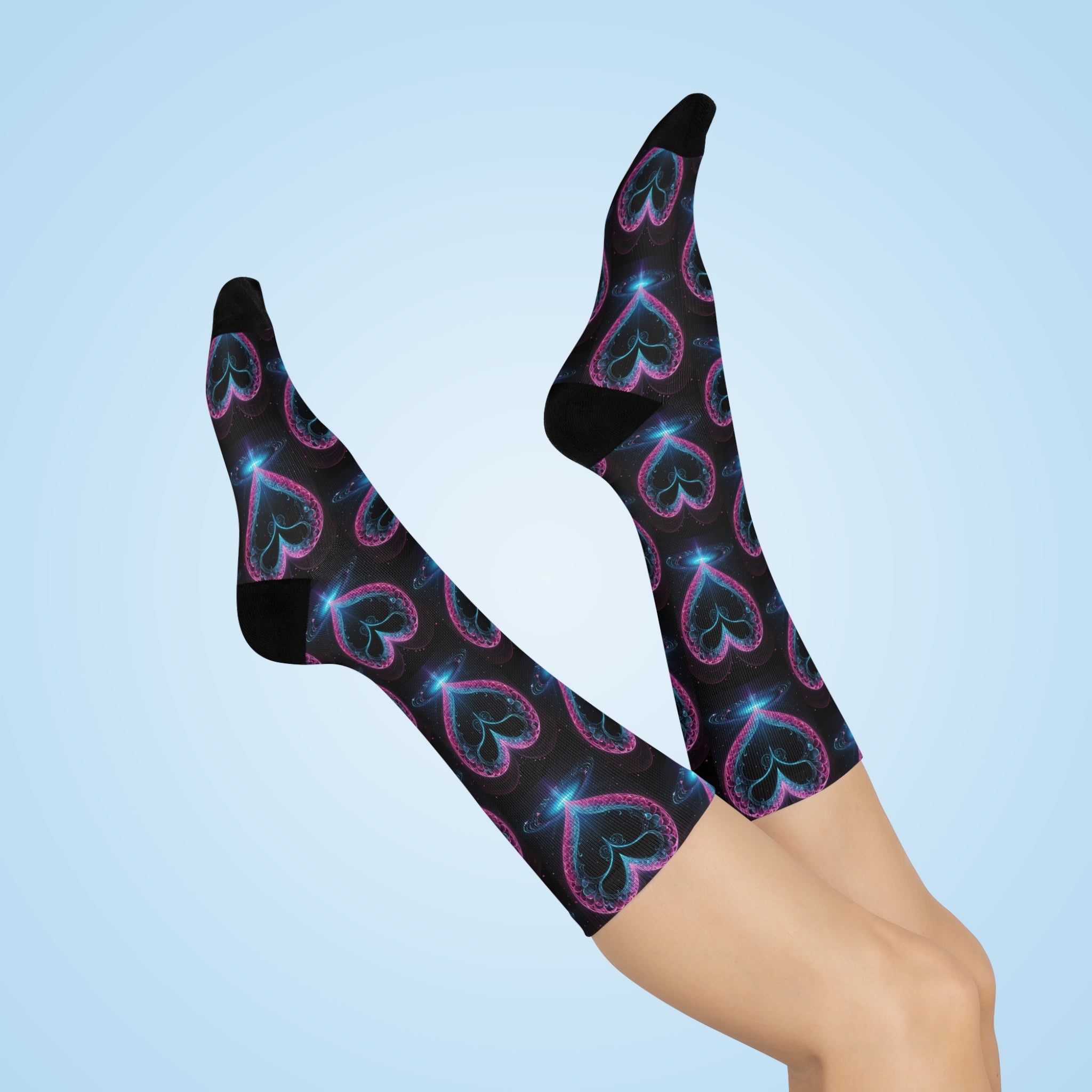 Neon Heart Knee-High socks